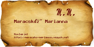 Maracskó Marianna névjegykártya